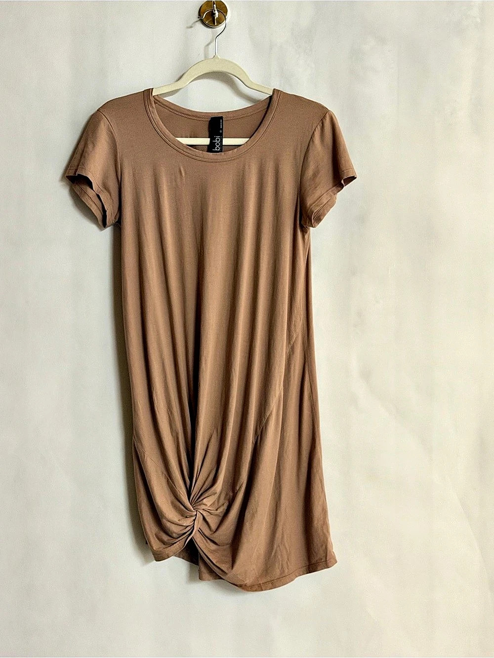 Bobi Los Angeles Brown Twist Front T-Shirt Dress Size Small